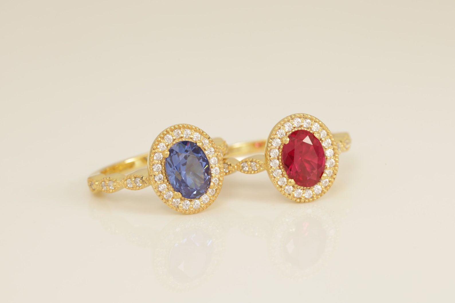 Diamond Halo Ruby Engagement Ring, Gemstone Wedding Ring, Birthstone Ring, Anniversary Ring Gift for Her, Promise Ring